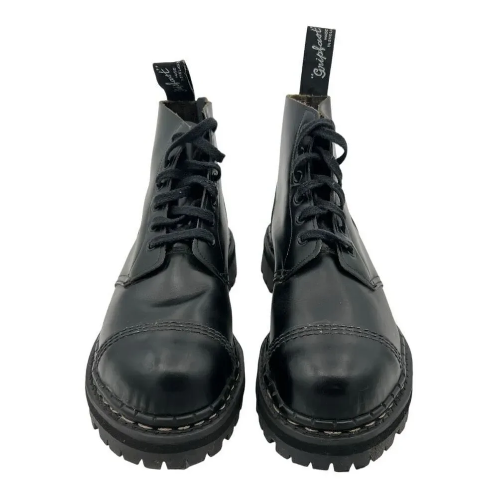The Original Gripfast Men's Leather Steel Toe Capped Derby Boot Black Size 8